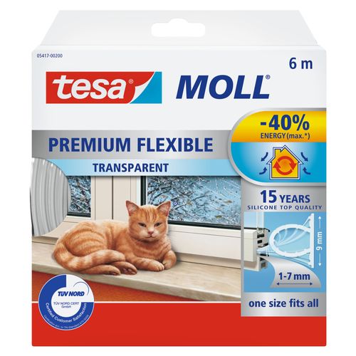 Tesa Tochtband Premium Flexible Transparant 6m